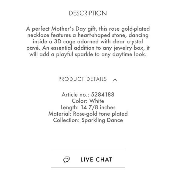 Swarovski Sparkling Dance Heart Rose Gold Necklace - Picture 6 of 8